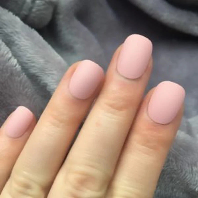 Press On Nails Short - in Matte Polish - Wide nails: